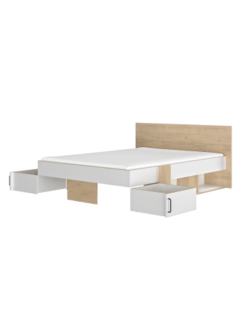 CALICOSY Bett SWIVE in Weiß - (W) 160  x (H) 80  x (L) 194  cm
