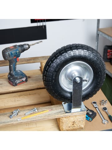 relaxdays Bockrolle in Schwarz/ Silber - 3.50-6