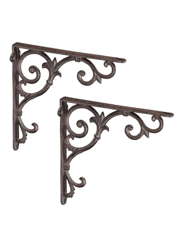 relaxdays 8 x Regalwinkel "Barocke Ornamente" in Braun