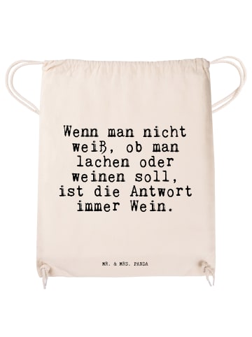 Mr. & Mrs. Panda Gym Bag Wenn man nicht weiß,... mit Spruch in Creme