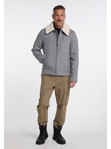 DreiMaster Vintage Herren Übergangsjacke Aus Wollgemisch in Grau Melange