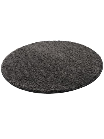 Snapstyle Hochflor-Teppich Milano Rund in anthrazit