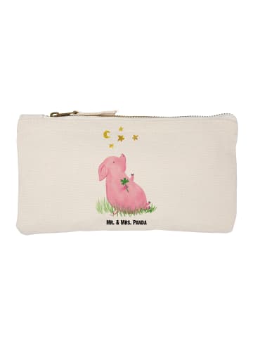 Mr. & Mrs. Panda Schminktasche Schwein Glück ohne Spruch in Weiß