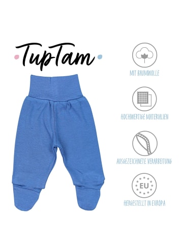 TupTam Baby Jungen Strampelhose mit Fuß 3er Pack in schwarz/beige