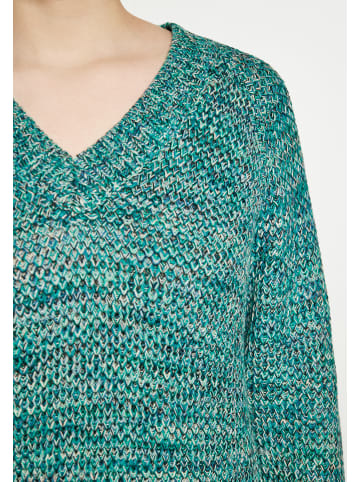 IZIA Damen Strick Pullover in Blau Mehrfarbig