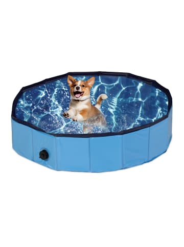 relaxdays Hundepool in Blau - (H)20 x Ø 80 cm