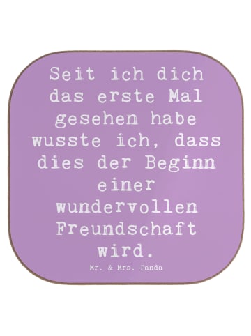 Mr. & Mrs. Panda Tassenuntersetzer Spruch Neue Freunde finden mi... in Lavendeltraum