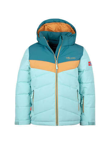 Trollkids Winterjacke "Gryllefjord" in Wasserblau/Blaugrün/Honig