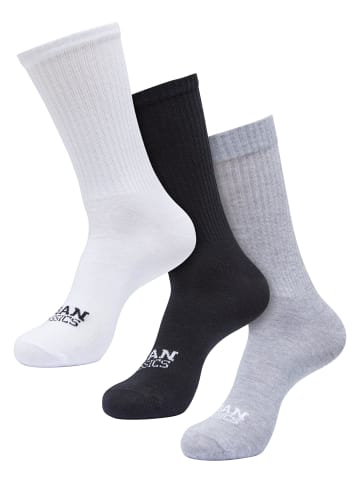 Urban Classics Socken in white+black+heathergrey