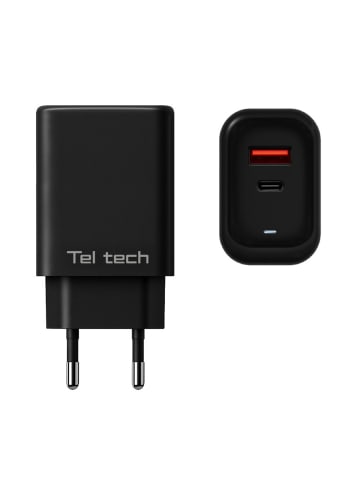 Wisam Teltech Power-Ladegerät GaN USB / USB-C 65W QC PD schwarz TCH-05