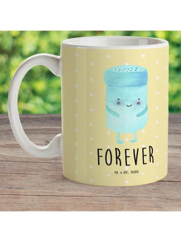 Mr. & Mrs. Panda Tasse Beste Freunde Salz mit Spruch in Gelb Pastell