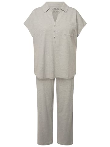 Ulla Popken Pyjama in hellgrau mélange