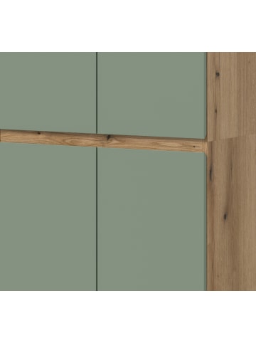 Inn.Furn Mehrzweckschrank grün, Evoke Eiche 105 x 175 cm, Stauraumschrank mit 18 Fächern
