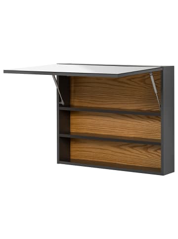home24 home24 Spiegelschrank aus lackiertem, beschichtetem & furniertem MDF in Weiß, 80 x 65 x 15 cm in Matt Grau