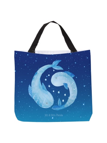 Mr. & Mrs. Panda Tasche Sternzeichen Fische ohne Spruch in Sternenhimmel Blau