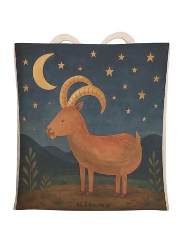 Mr. & Mrs. Panda Tote Bag Sternzeichen Steinbock Design ohne Spruch in Weiß