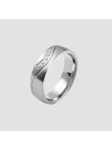 Adeliás Damen Ring aus Edelstahl mit Strass Steinchen in silber