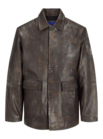 Jack & Jones Lederjacke in Chocolate Brown