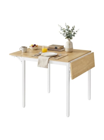 VASAGLE Esstisch Barnet in Naturholzfarbe und Weiß - (B)120 x (H)78 x (T)76.2 cm