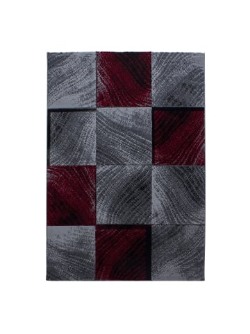 KADIMA DESIGN Teppich Kurzflor Karo-Design Polypropylen Wohnzimmer in Rot