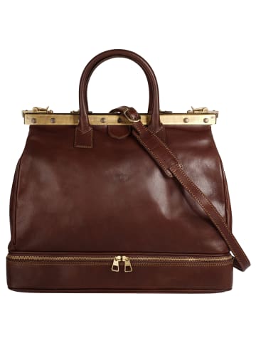 piké Reisetasche echt Leder in braun