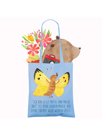 Mr. & Mrs. Panda Tote Bag Mutig zu sich selbst stehen mit Spruch in Sky Blue