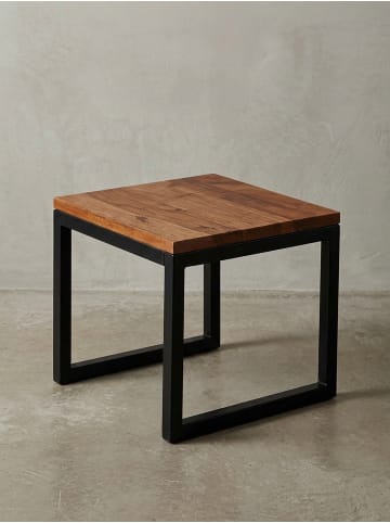 KADIMA DESIGN Beistelltisch | Sheesham/Metall, 45x40x45cm, Industrial