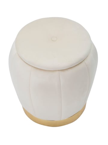 Mauro Ferretti Pouf mit Behälter aus beigefarbenem Stoff, Ø 43 x 43 cm