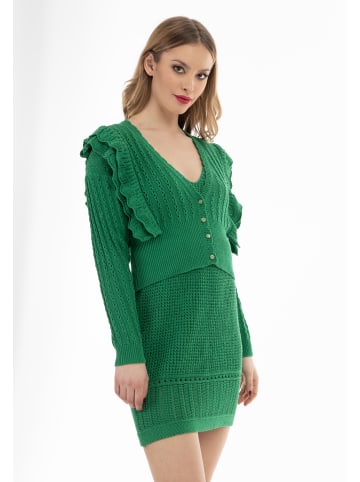 faina Damen Cardigan in Waldgrün