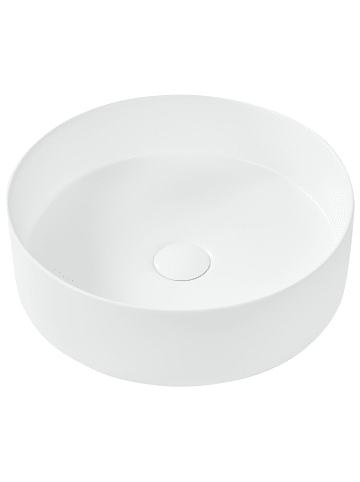 Beliani Waschbecken TEBAR in Weiß - (W) 40 x (H) 12 x (L) 40 cm