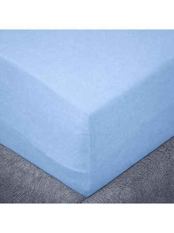Traumschloss Exclusiv Edel-Jersey Spannbettlaken in mittelblau