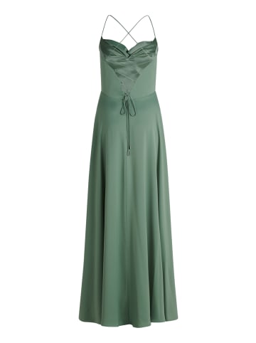 Vera Mont Abendkleid mit Wasserfallausschnitt in Foggy Green