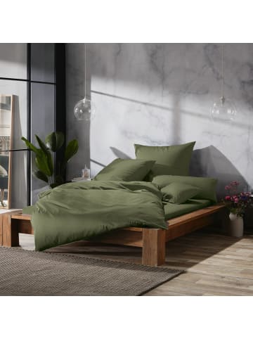 Erwin Müller Mako-Satin Kuschelkissenbezug Landshut in oliv