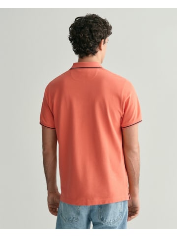Gant Piqué Poloshirt mit Randstreifen in Rot