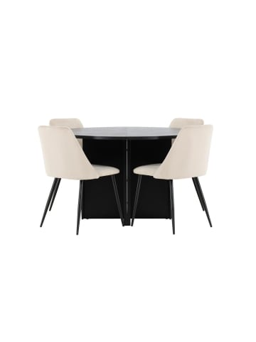ebuy24 Essgruppe Strada (4-teilig) Schwarz 120 x 120 cm