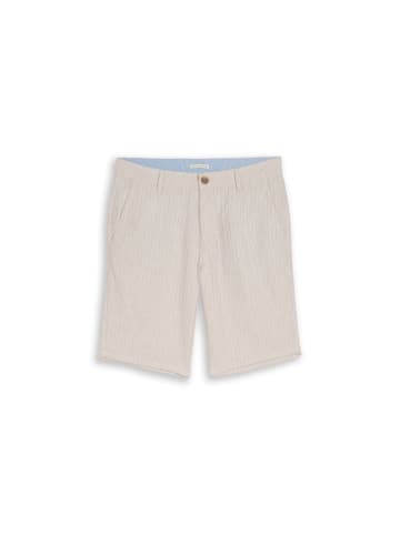 Tom Tailor Short in cashew beige stripe