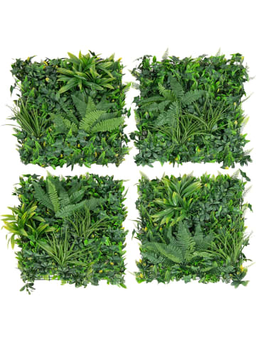COSTWAY 4 Stück Künstliche Hecke Pflanzenwand in Grün
