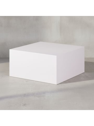 KADIMA DESIGN Couchtisch MONOBLOC 60 x 60 x 30 cm Hochglanz MDF lackiert in Weiß