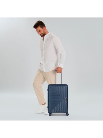 March15 Trading Gotthard Edition 4 Rollen Kabinentrolley 55 cm navy-blue metallic