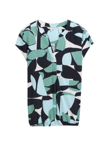 Tom Tailor Halbarmbluse in green dots and shapes design