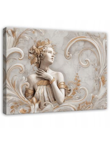 WALLARENA Leinwandbild Frau in Beige
