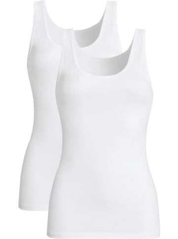Con-ta Baumwolle, Feinripp Unterhemd 2er-Pack in weiß