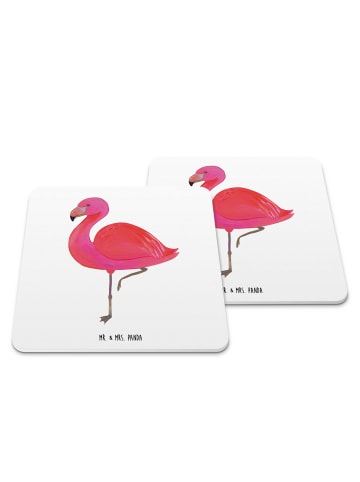 Mr. & Mrs. Panda Tassenuntersetzer Flamingo Classic ohne Spruch in Weiß