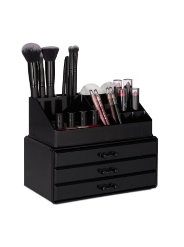 relaxdays 2x Makeup-Organizer in Schwarz