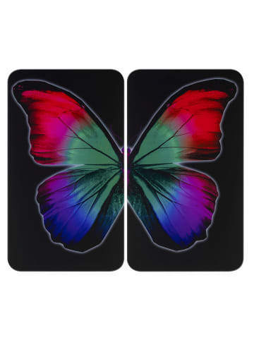 Wenko Herdabdeckplatte Universal Butterfly by Night 2er Set, Herdabdeckplatte Universal Mod. Butterfly by Night 2er Set, Herdabdeckplatte Universal Mod. Butterfly by Night, 2er Set in Mehrfarbig