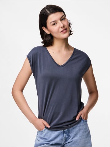 Pieces T-Shirt mit V-Ausschnitt in Ombre Blue