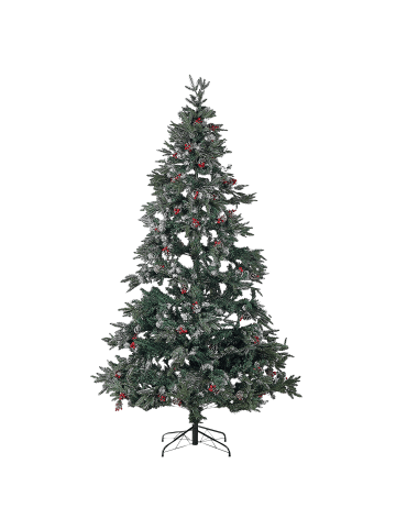 Beliani Weihnachtsbaum DENALI in Grün/Rot/Weiß - (W) 150 x (H) 240 x (L) 150 cm