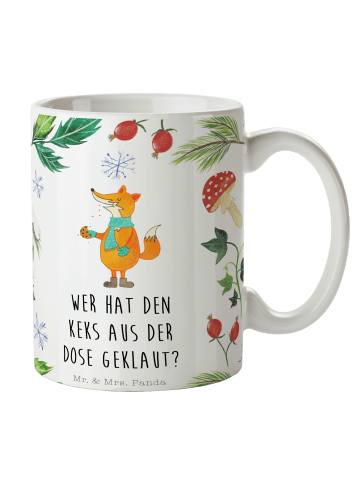 Mr. & Mrs. Panda Tasse Fuchs Keksdose mit Spruch in Weiß