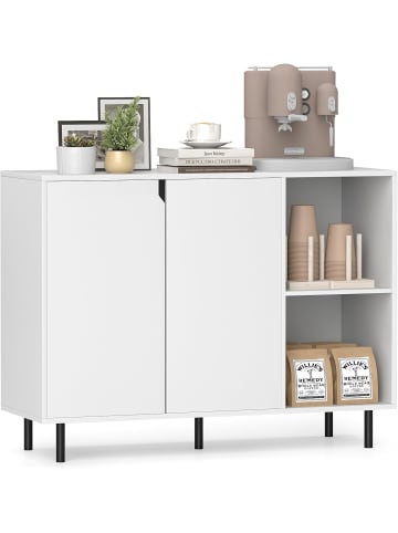 COSTWAY Sideboard 106 x 38 x 80 cm in Weiß