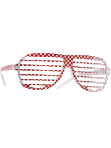 tectake Partybrille in Einheitsgröße, rot/weiß